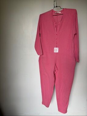Victoria's Secret Pink Thermal Union Ribbed Button-Up Onesie Vintage🌸
